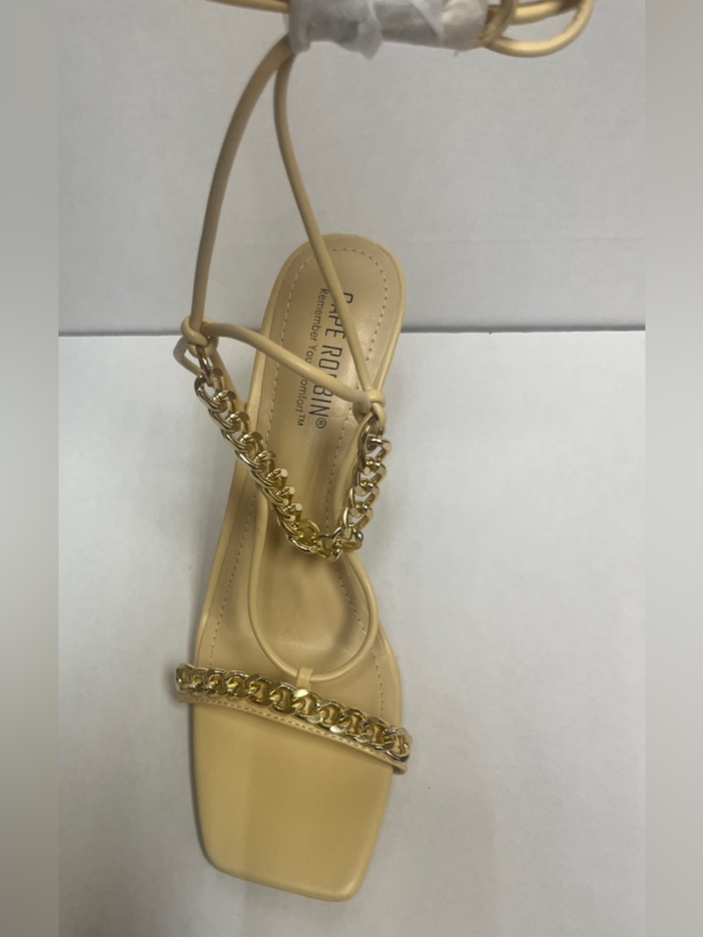 Cape Robbin Kirsten Pale Yellow Strappy High Heel Sandals